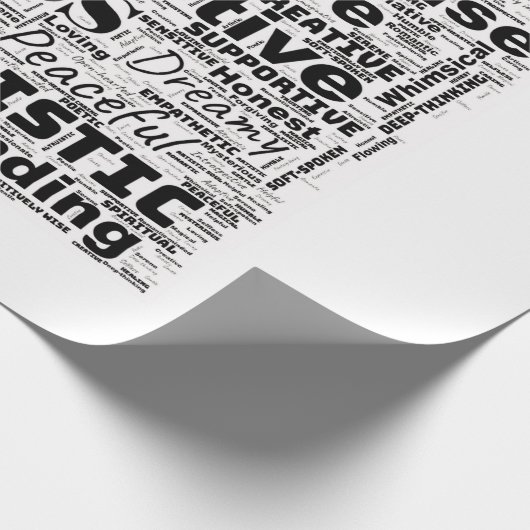 Fisces Word Cloud Zodiac Inspiration Geschenkpapier (Ecke)