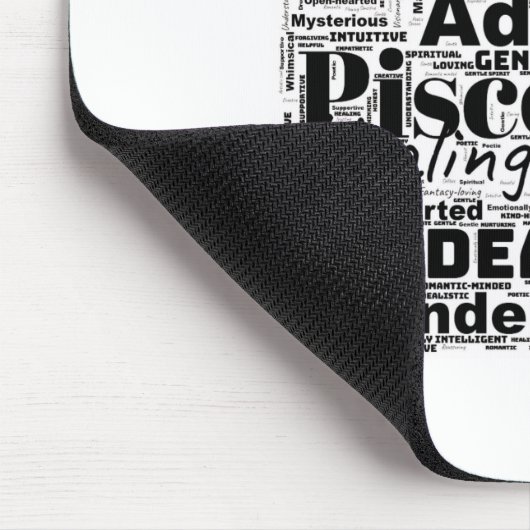 Fisces Word Cloud Zodiac Inspiration Mousepad (Ecke)