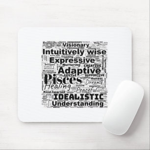 Fisces Word Cloud Zodiac Inspiration Mousepad