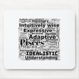 Fisces Word Cloud Zodiac Inspiration Mousepad