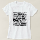 Fisces Word Cloud Zodiac Inspiration T - Shirt (Design vorne)