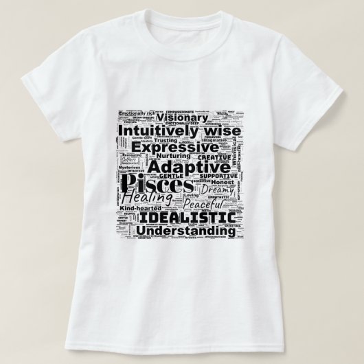 Fisces Word Cloud Zodiac Inspiration T - Shirt (Design vorne)