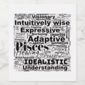 Fisces Word Cloud Zodiac Inspiration Weinetiketten Weinetikett (Einzelnes Label)