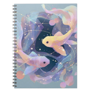 Fisces Zodiac Notebook - Dreamy Celestial Fish Notizblock