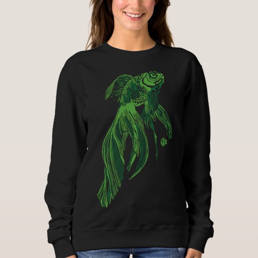 Fisch 02 Grün Sweatshirt (Vorderseite)