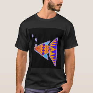 Fisch-Abstraktkunst, moderne Kunst, digitales Desi T-Shirt