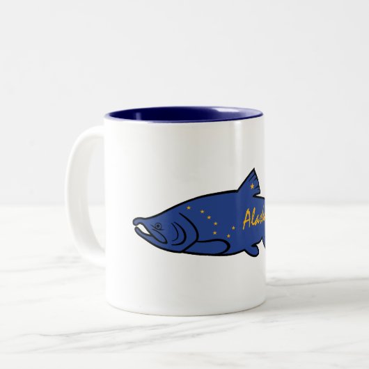 Fisch-Alaska-Lachse Zweifarbige Tasse (Vorderseite Links)