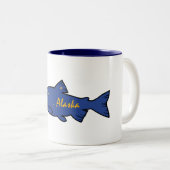 Fisch-Alaska-Lachse Zweifarbige Tasse (VorderseiteRechts)