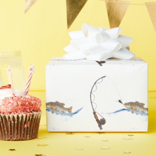 Fisch am Haken Geschenkpapier (Geburtstagsparty)