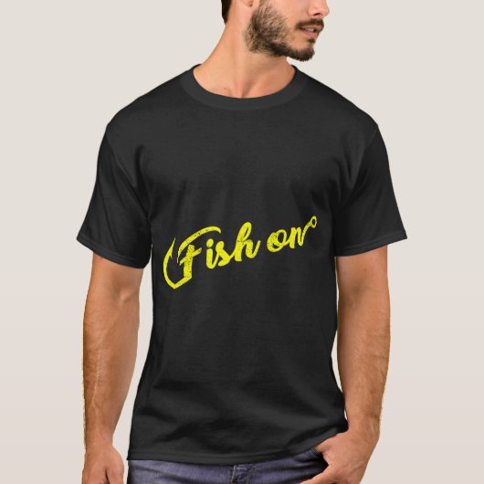 Fisch am Haken T-Shirt (Vorderseite)