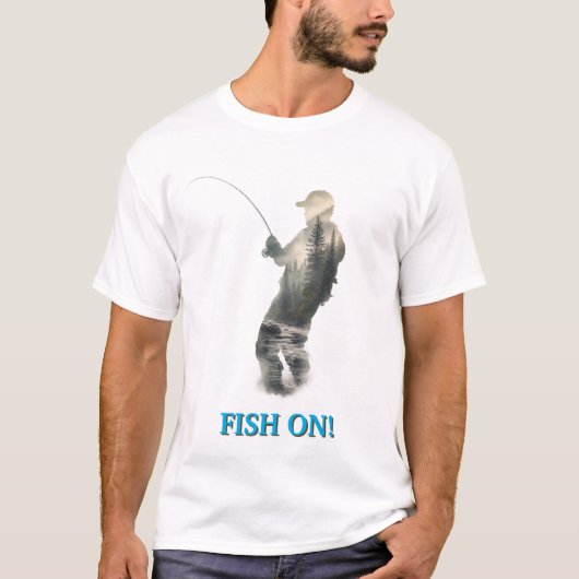 "Fisch am Haken!" T-Shirt (Vorderseite)