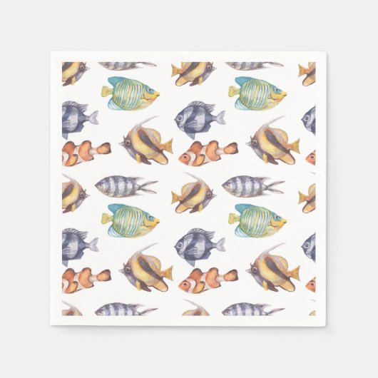 Fisch-Angeln-Papier Serviette (Vorderseite)