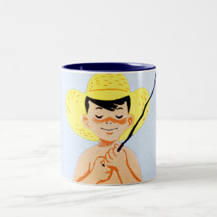 Fisch angeln zweifarbige tasse