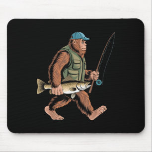 Fisch Angler Fischer Bigfoot Sasquatch Glasauge Fi Mousepad