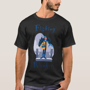 Fisch-Angler-Idiot - lustig, Humor, Witz - männlic T-Shirt