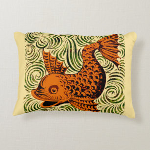 Fisch Antik Fliese Alte Kunst uralte de Morgan Kun Dekokissen