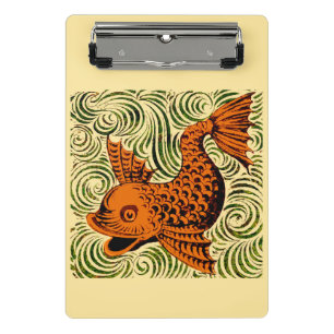 Fisch Antik Fliese Alte Kunst uralte De Morgan Kun Mini Klemmbrett