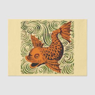 Fisch Antike Fliese Alte Kunst alte de Morgan Kuns Seidenpapier