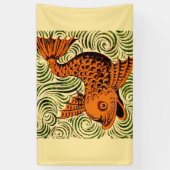 Fisch Antikes Tile Alte Kunst antiken Banner (Vertikal)