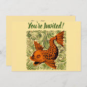 Fisch Antikes Tile Alte Kunst antiken Einladung (Vorne/Hinten)