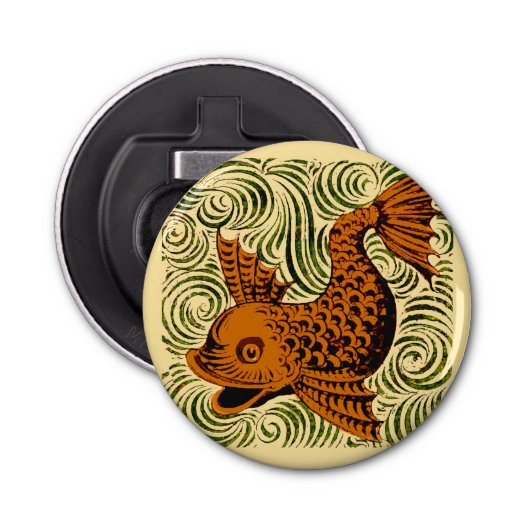 Fisch Antikes Tile Alte Kunst antiken Flaschenöffner (Vorderseite)