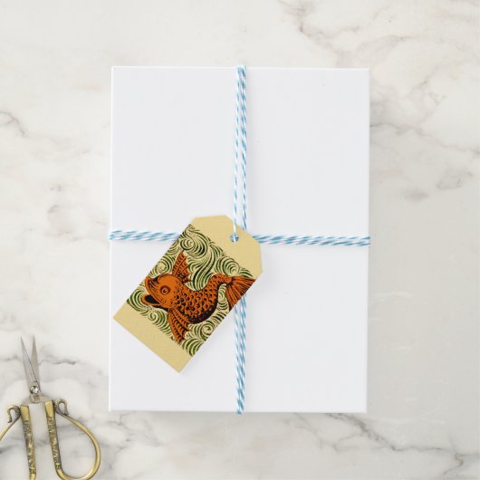 Fisch Antikes Tile Alte Kunst antiken Geschenkanhänger (Mit Garn)