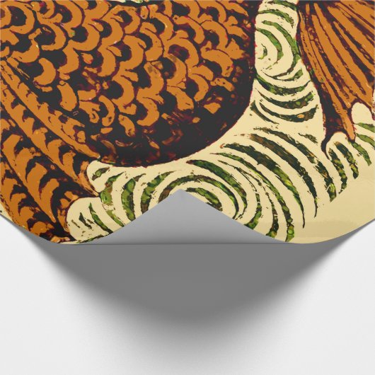 Fisch Antikes Tile Alte Kunst antiken Geschenkpapier (Ecke)