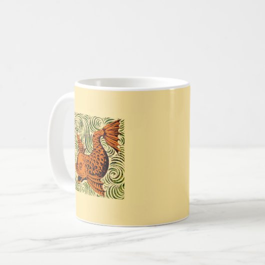 Fisch Antikes Tile Alte Kunst antiken Kaffeetasse (Vorderseite Links)