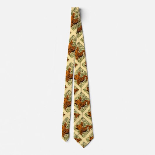 Fisch Antikes Tile Alte Kunst antiken Krawatte (Rückseite)