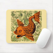 Fisch Antikes Tile Alte Kunst antiken Mousepad (Mit Mouse)