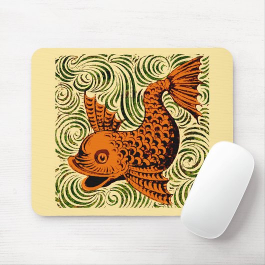 Fisch Antikes Tile Alte Kunst antiken Mousepad (Mit Mouse)