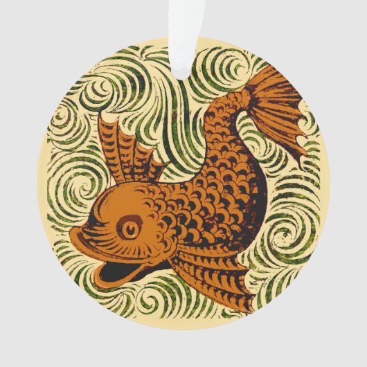 Fisch Antikes Tile Alte Kunst antiken Ornament (Vorderseite)