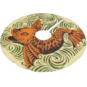 Fisch Antikes Tile Alte Kunst antiken Polyester Weihnachtsbaumdecke (Schrägansicht)