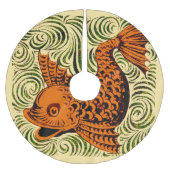 Fisch Antikes Tile Alte Kunst antiken Polyester Weihnachtsbaumdecke (Vorderseite)