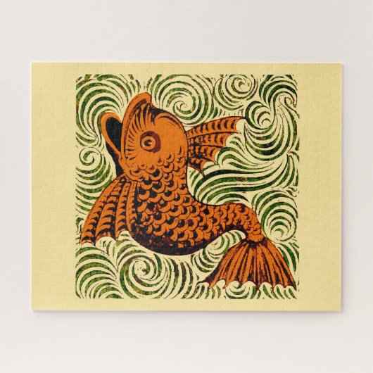 Fisch Antikes Tile Alte Kunst antiken Puzzle (Horizontal)