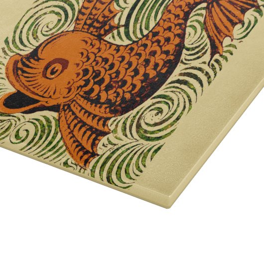 Fisch Antikes Tile Alte Kunst antiken Schneidebrett (Ecke)