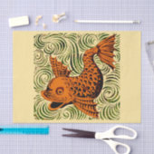 Fisch Antikes Tile Alte Kunst antiken Seidenpapier (Handwerk)