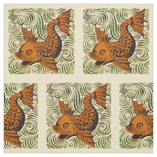 Fisch Antikes Tile Alte Kunst antiken Stoff (Muster)