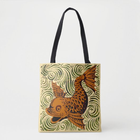 Fisch Antikes Tile Alte Kunst antiken Tasche (Vorderseite)