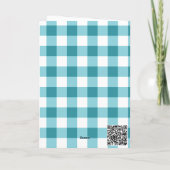 Fisch & Aquamarin Gingham Ballon Nr. 1 Geburtstag Karte (Rückseite)