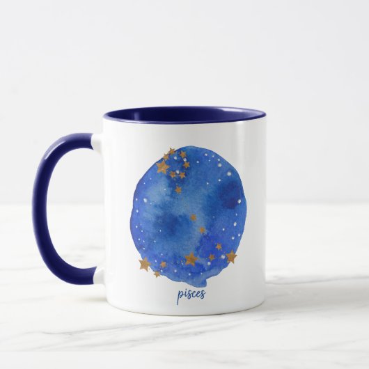 Fisch-Aquarell-Himmels-Konstellations-Tierkreis Tasse (Links)