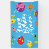 Fisch Aquarium 1. Geburtstag Party Bannerdekor Banner (Vertikal)