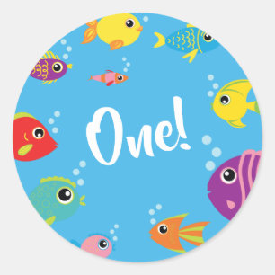 Fisch Aquarium 1. Geburtstag Vielen Dank Sticker S