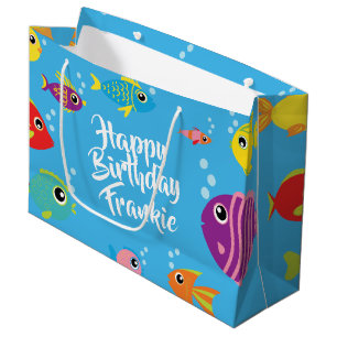 Fisch-Aquarium-1. Geburtstags-Geschenk-Tasche Große Geschenktüte