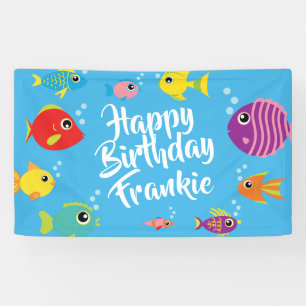 Fisch-Aquarium-1. Geburtstags-Party-Fahnen-Dekor Banner