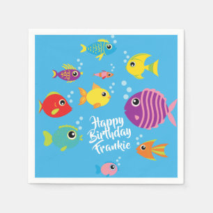 Fisch-Aquarium-1. Geburtstags-Party-Servietten Serviette