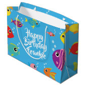 Fisch Aquarium 1 Geburtstagsgeschenktasche Große Geschenktüte (Rückseite Schrägansicht)