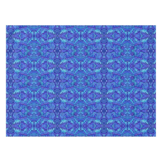 Fisch Arabesque Unterwasser Bohemisches Muster Vio Tischdecke (Vorderseite (Horizontal))