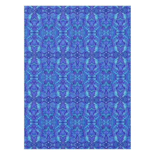 Fisch Arabesque Unterwasser Bohemisches Muster Vio Tischdecke (Vorderseite)