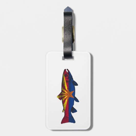 Fisch Arizona Flaggenforelle Gepäckanhänger (Rückseite vertikal)
